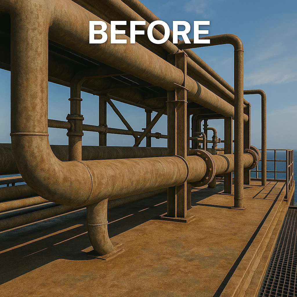 Before anti-corrosive coating